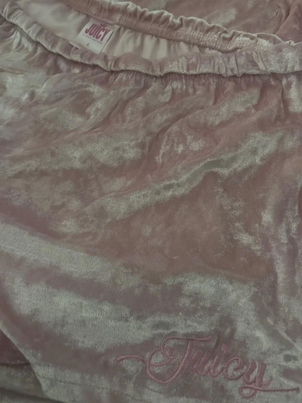 Juicy Couture Blush Pink Crushed Velvet Loungewear Set